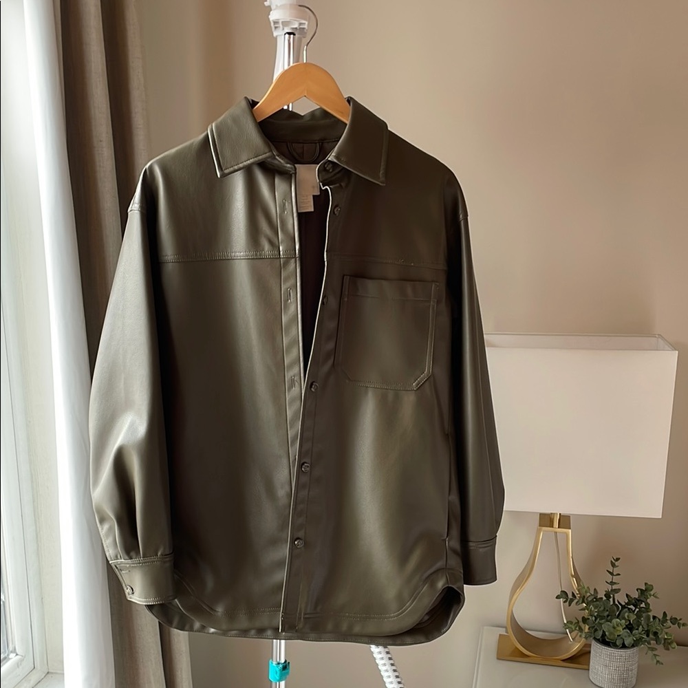 Faux Leather Shacket